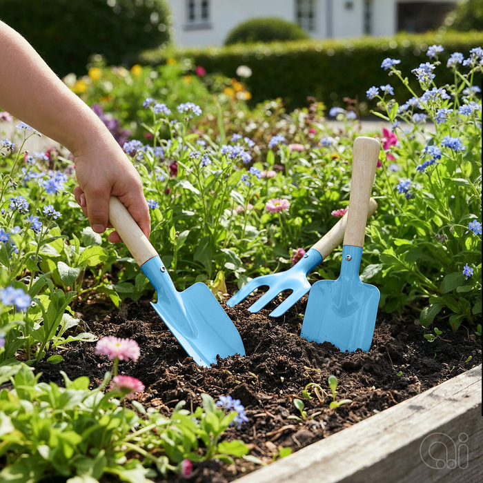 Hageredskaper til barn 3-pk. blå – Garden